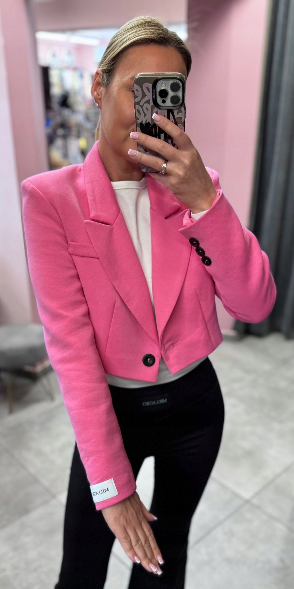 Krátké Sako Sweet Millagro 95% Bavlna Barbie Růžová Uni