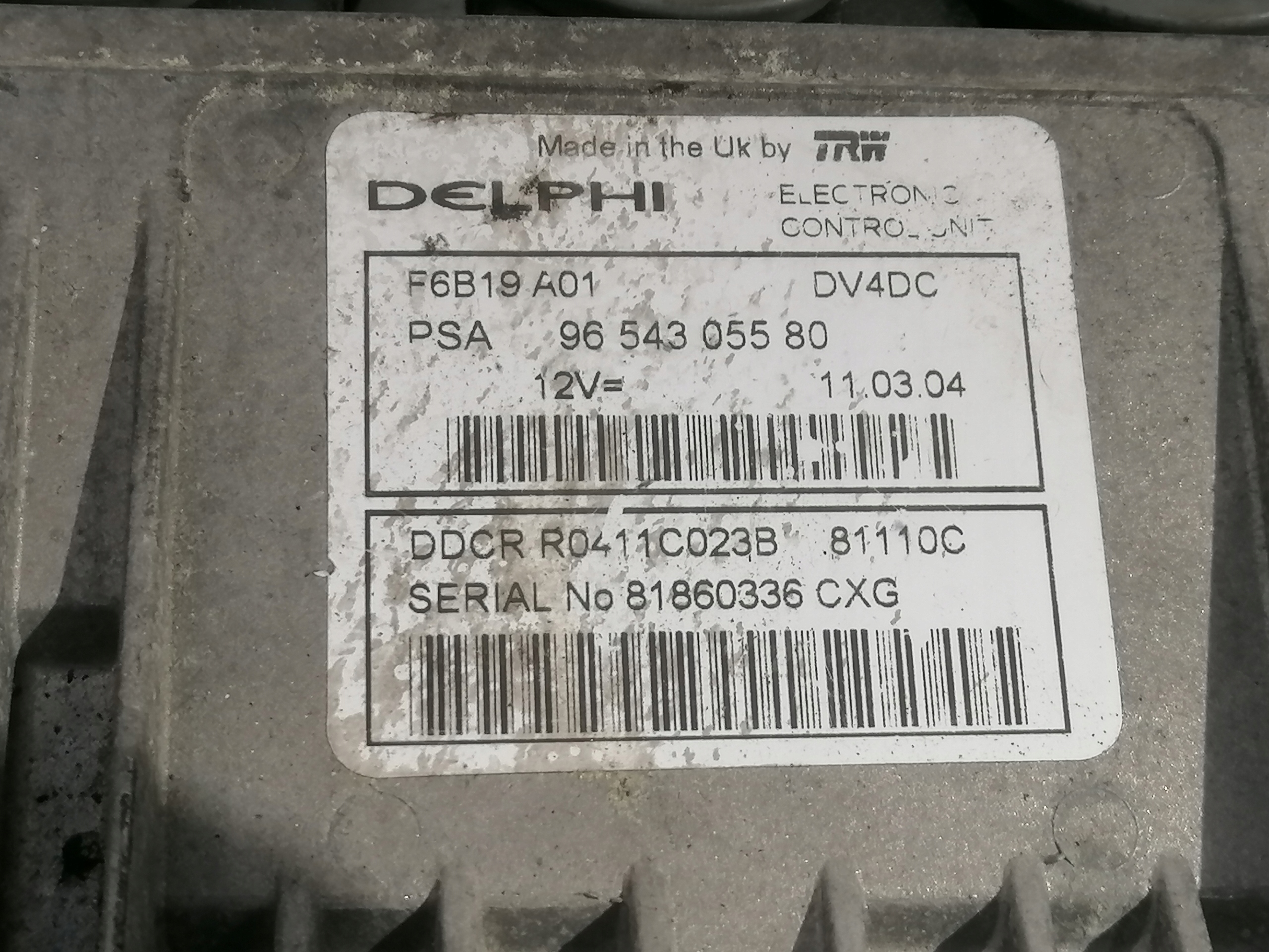 Citroen C3 and module control unit computer + plugs