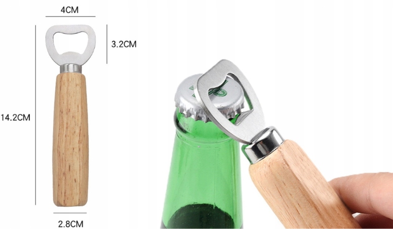 OTWIERACZ DO PIWA DO BUTELEK DREWNIANY KLASYCZNY Marka MTSidea