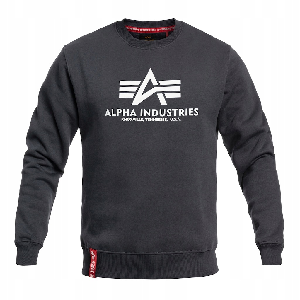 Bavlněná mikina pánská bez kapuce Alpha Industries Basic Sweater Navy 3XL