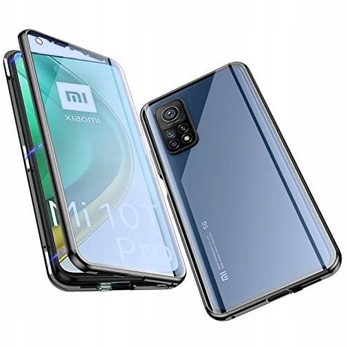 

Metalowe Czarne Etui na Cały Xiaomi Mi 10T/Pro