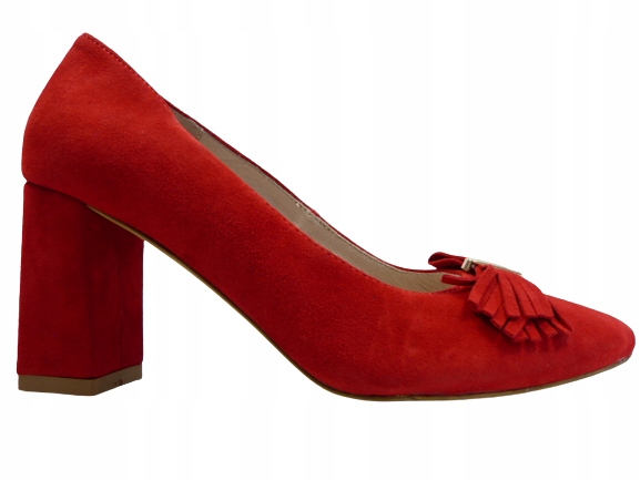 červené lodičky na podpatku měkké R.Polański 37