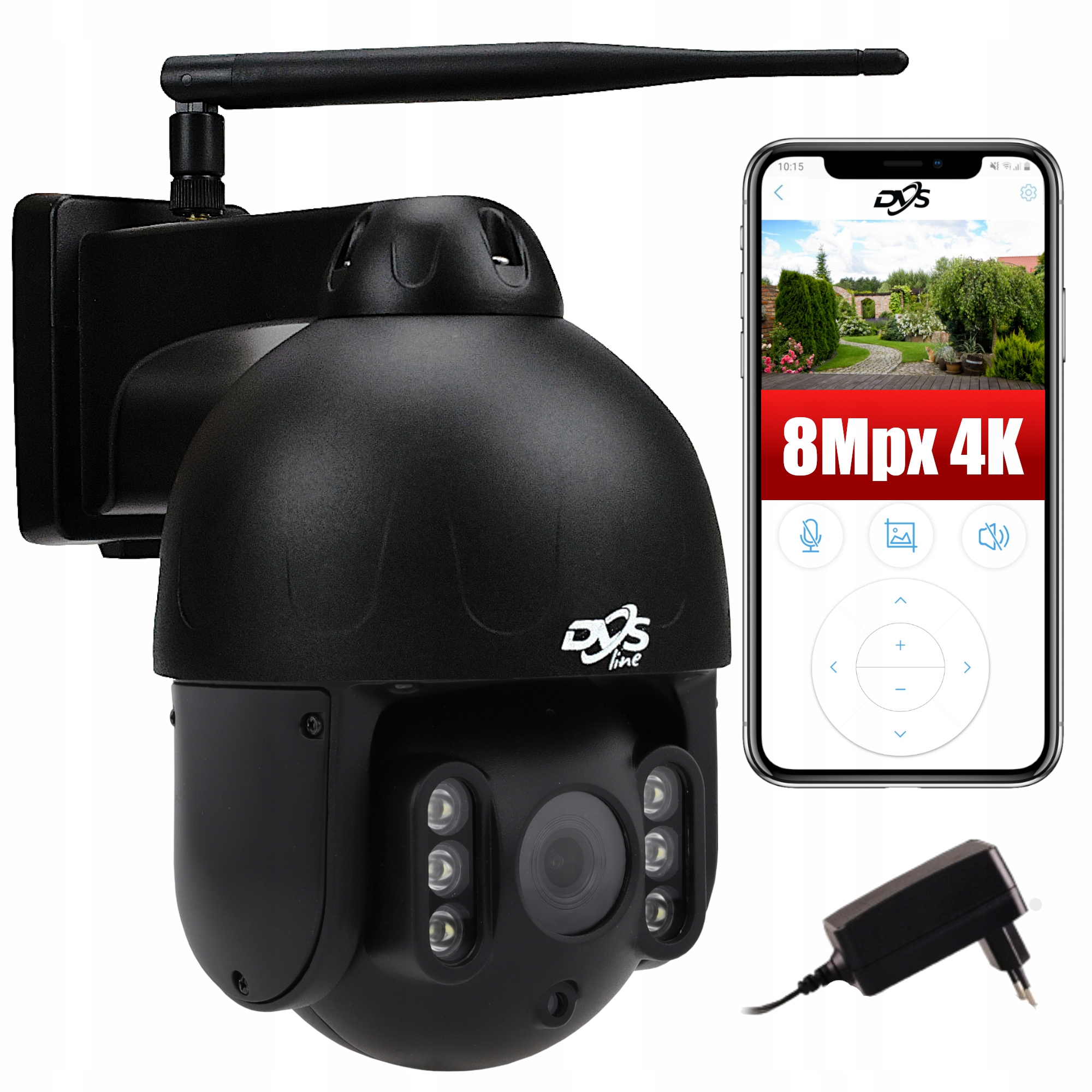 

Bezprzewodowa Czarna Kamera Wifi Obrotowa 8Mpx
