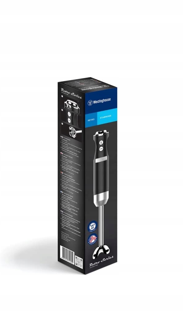 WESTINGHOUSE Retro Blender Ręczny 600W 4 Prędkości Turbo Stal Nierdzewna — miniatura 8