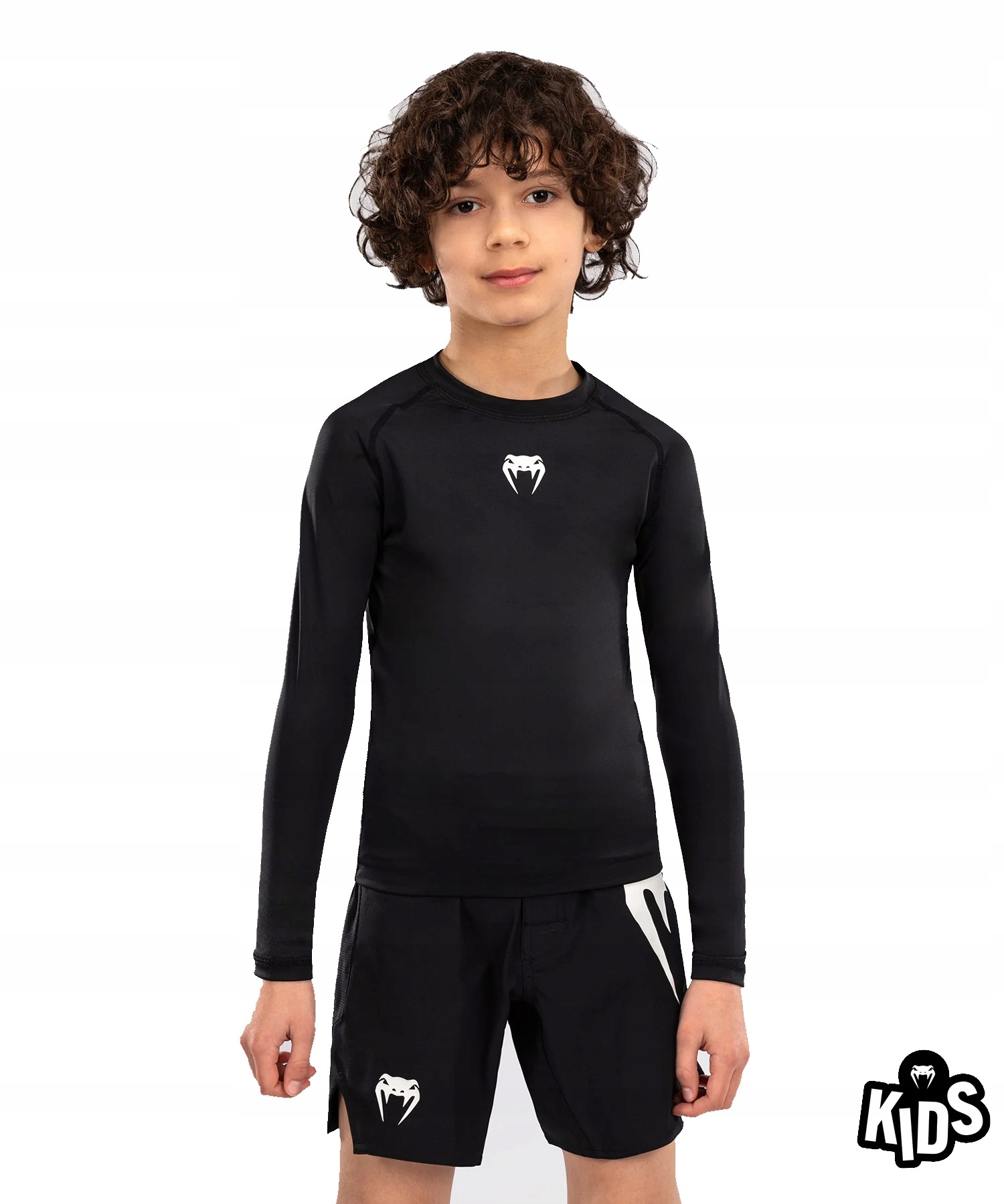 Venum Rashguard dětský Contender s dlouhým rukávem Kids Black 8 let