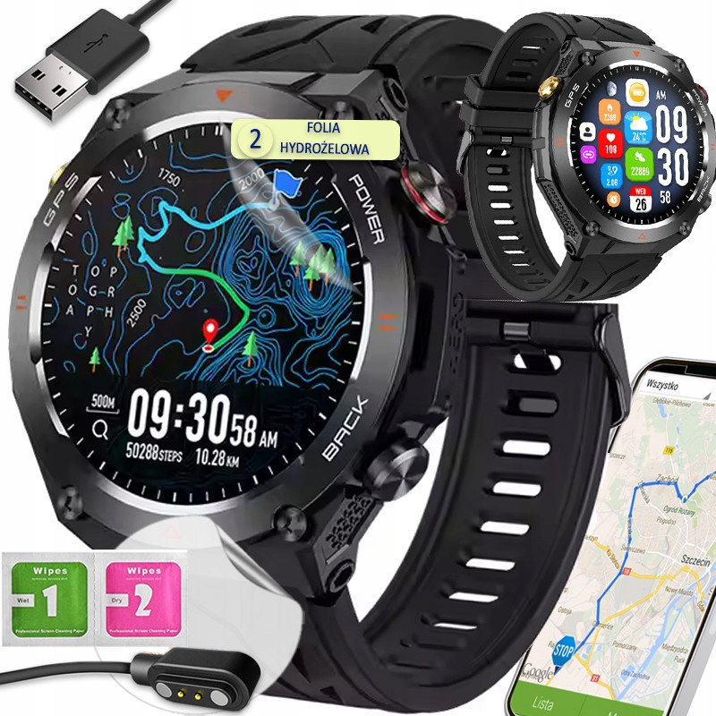 Chytré Hodinky Gps Hodinky Polské Menu Hovory Sport Smart Watch Pánské