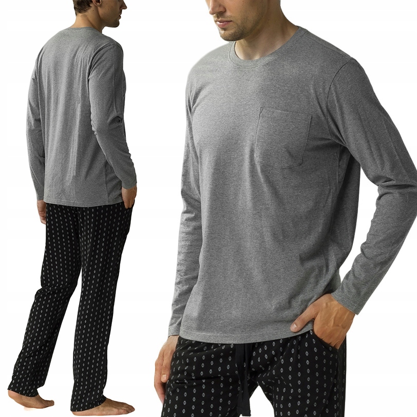 Atlantic NMP-373 pánské volné pyžamo s dlouhým rukávem Bavlněné M