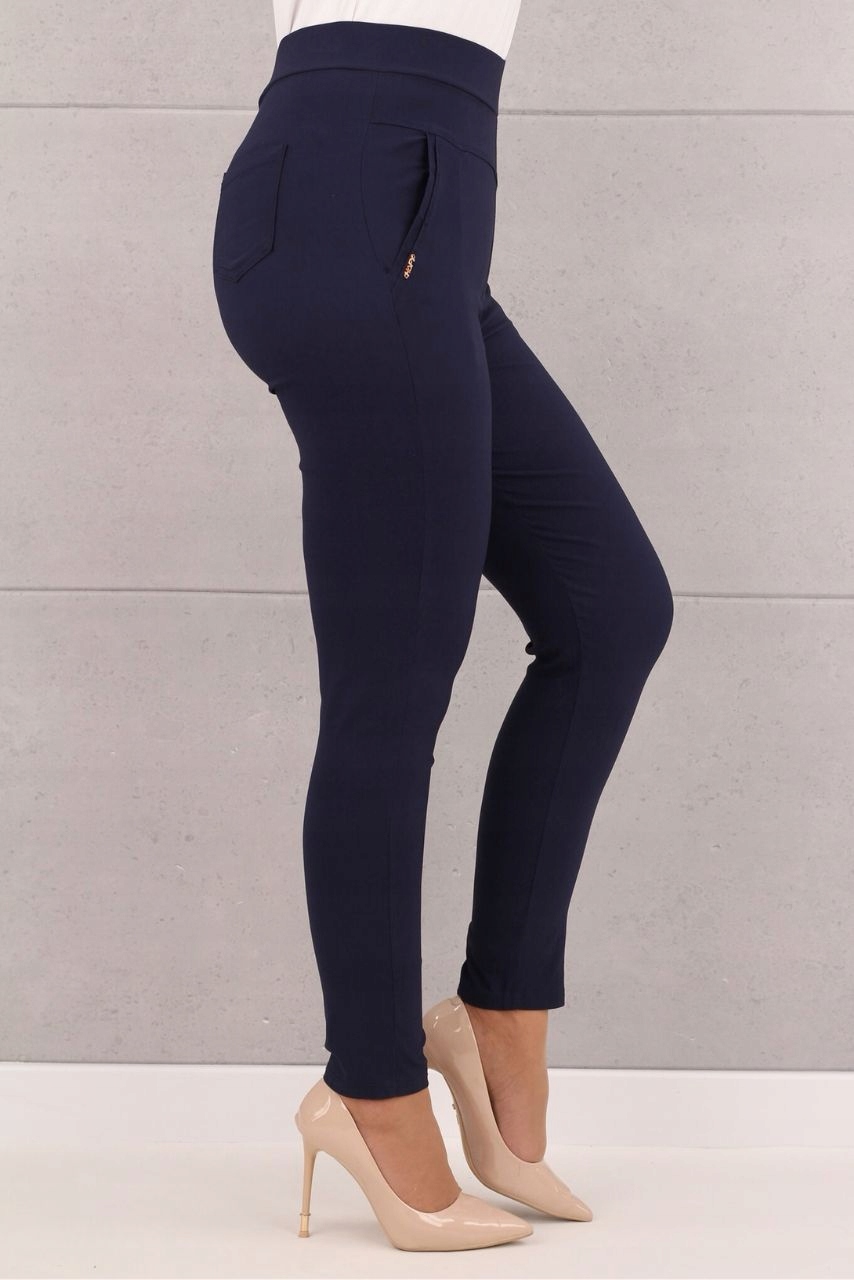 ELASTYCZNE SPODNIE NA GUMCE RURKI CASUAL WYSOKI STAN DUŻE ROZMIARY Rozmiar 42/44