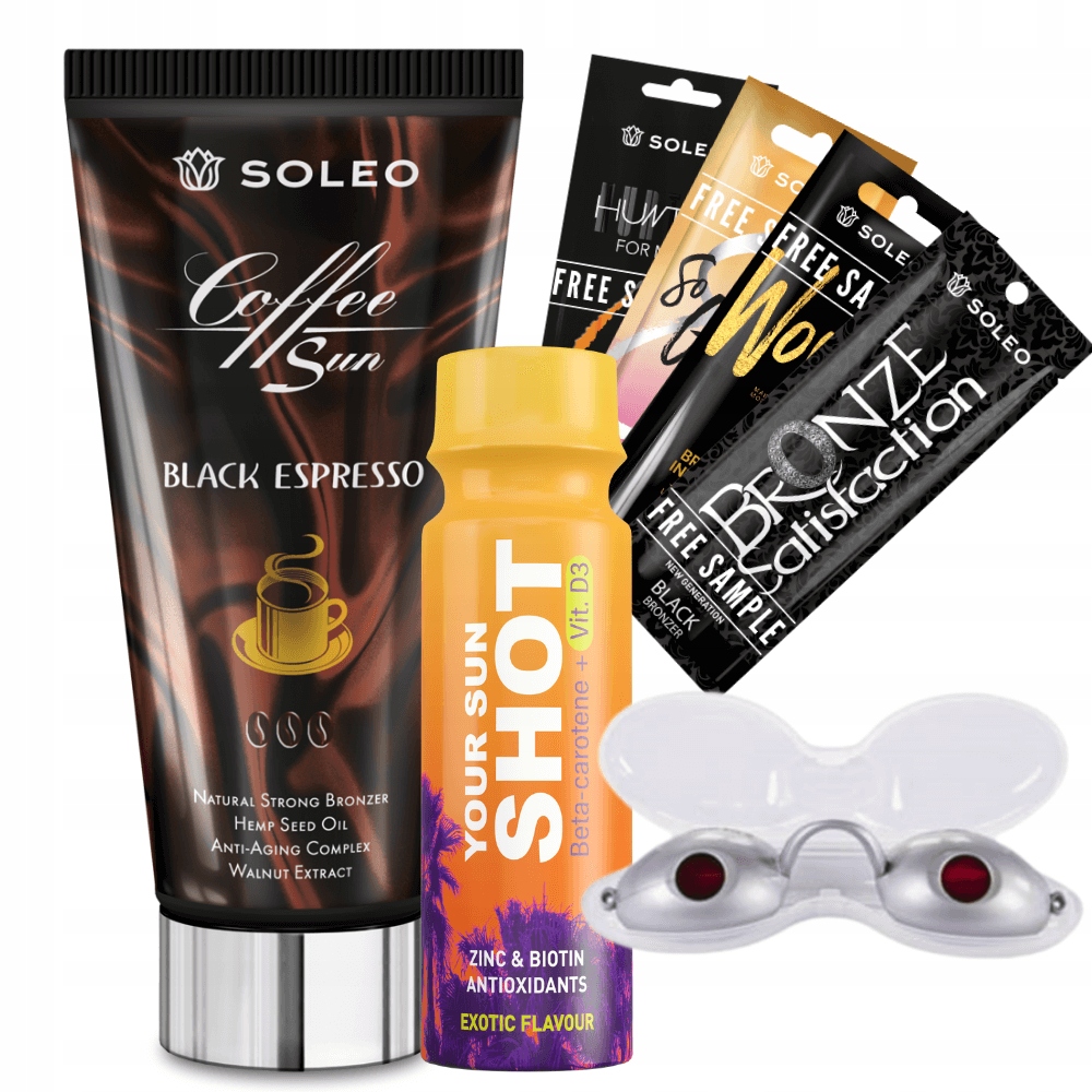 SOLEO BLACK ESPRESSO 150ml MOCNY BRONZER Z +GRATISY