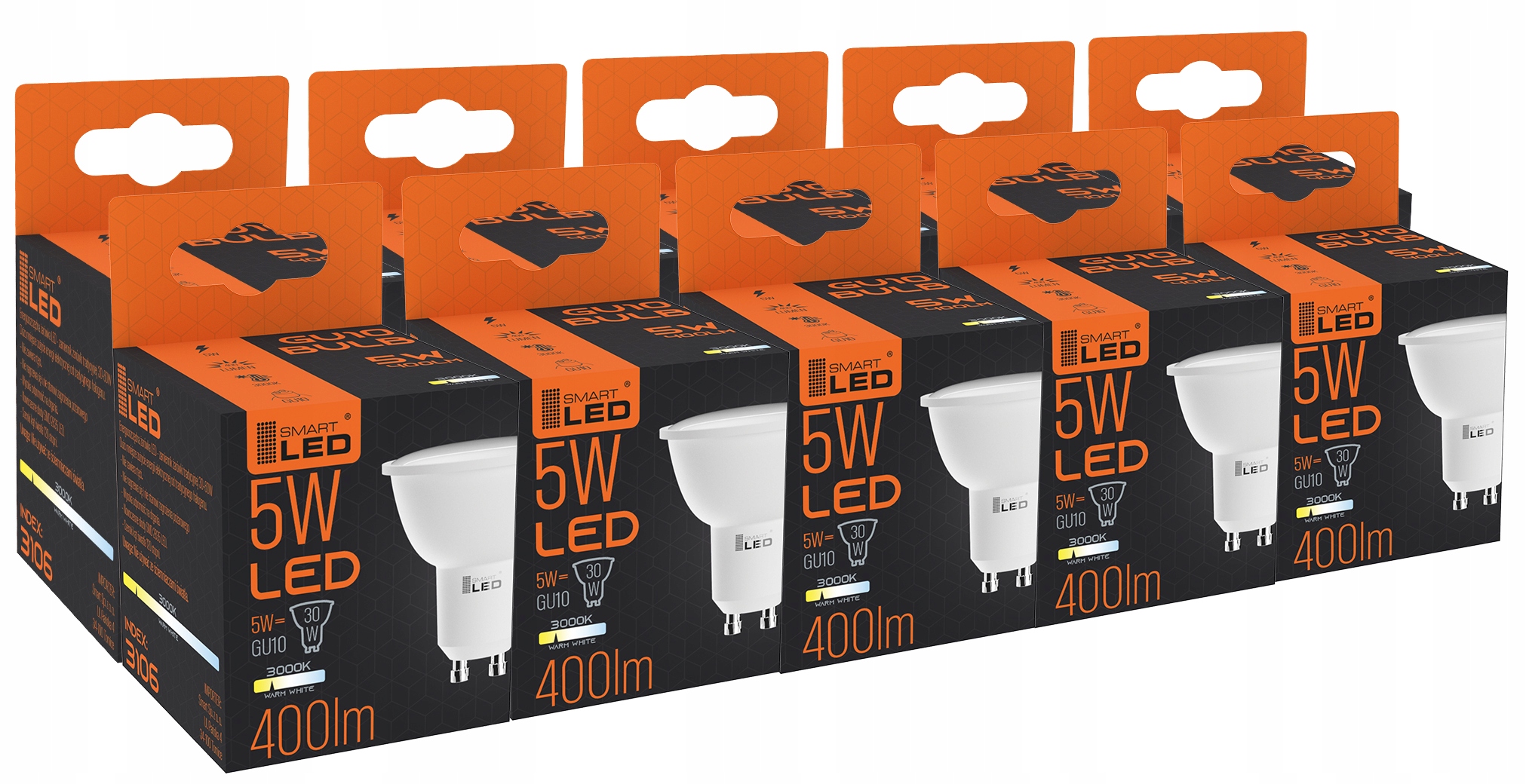 

Żarówka Led GU10 5W Ciepła Biała 3000K