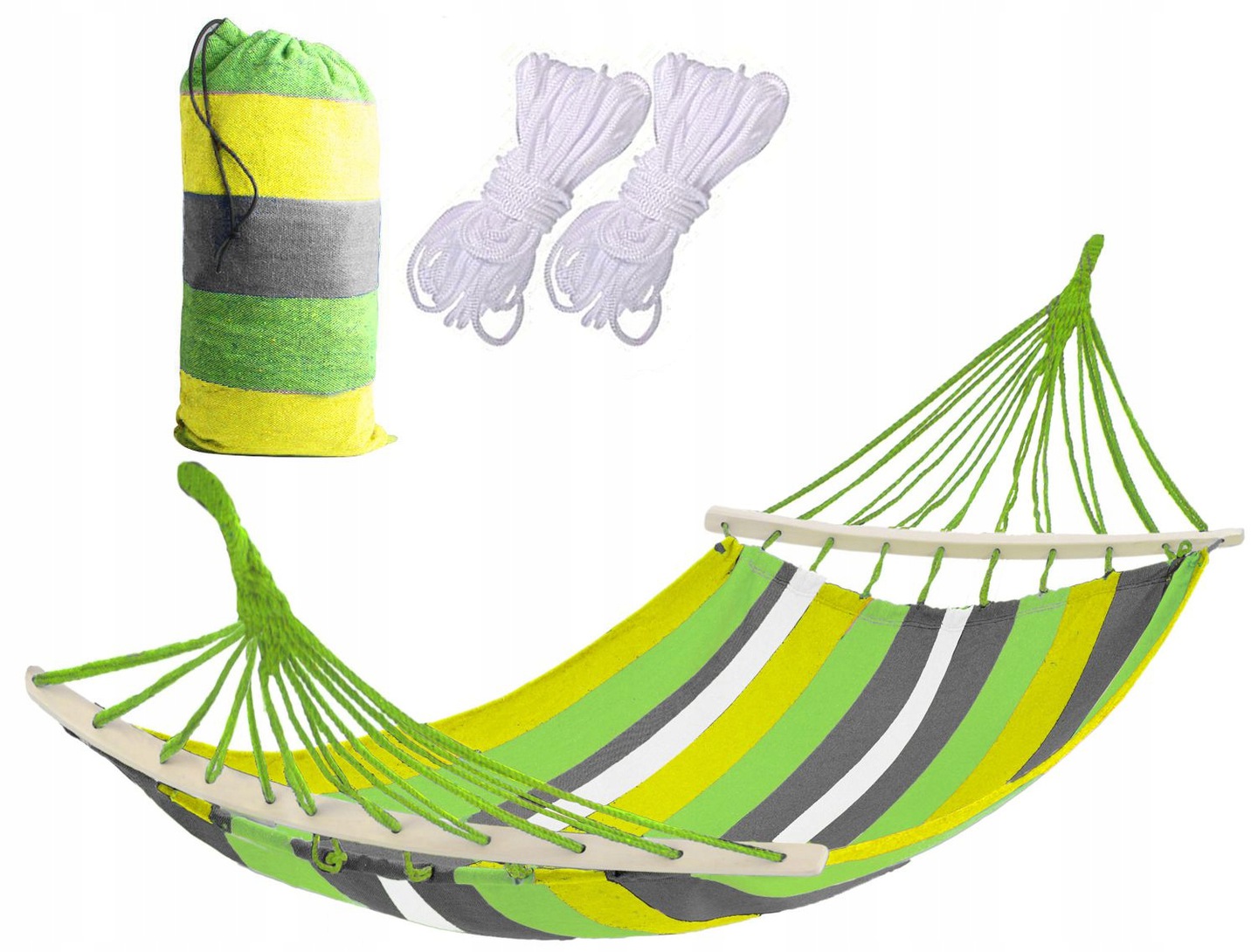 

Hamak Wygodny 1-OSOBOWY Z Poprzeczką Yellow Green