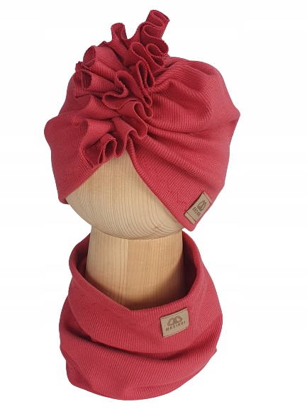 

Zestaw Czapka Turban, Komin Prążek Chili 48cm-51cm