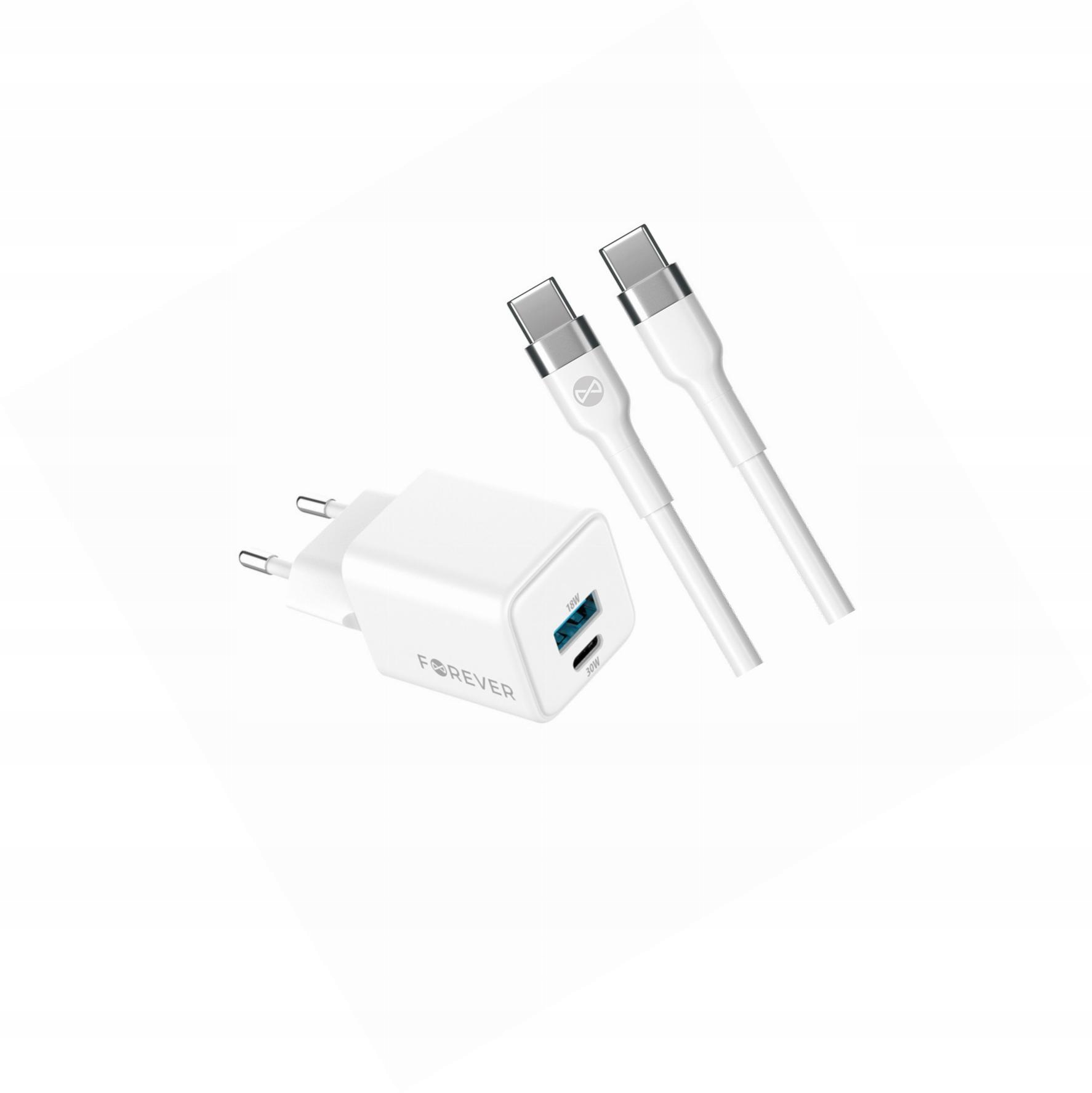 Szybka ładowarka GaN 30W 2 wejścia Usb i Usb-c z kablem do Huawei Nova 5T