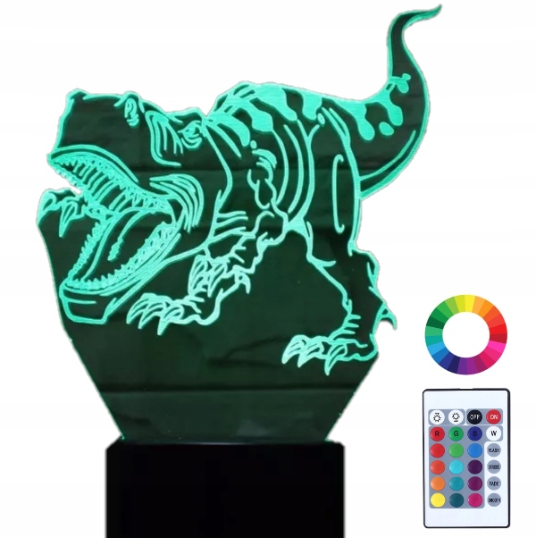 

Lampka Nocna Led 3D Dinozaur Tyranozaur Rex Grawer