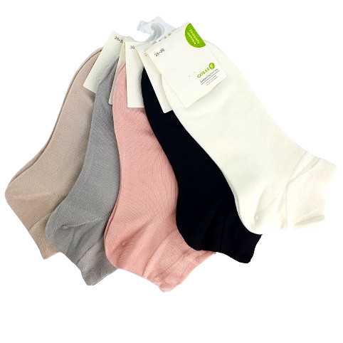 5 PAR BAMBUSOWE KOLOROWE SKARPETKI DAMSKIE ZAKOSTKI WYGODNE STYLOWE GŁADKIE Marka Inna marka