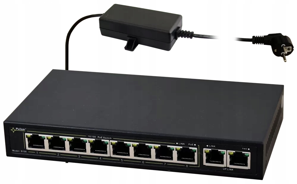 S108 Pulsar Switch 10-portový S108 pro 8 Ip kamer