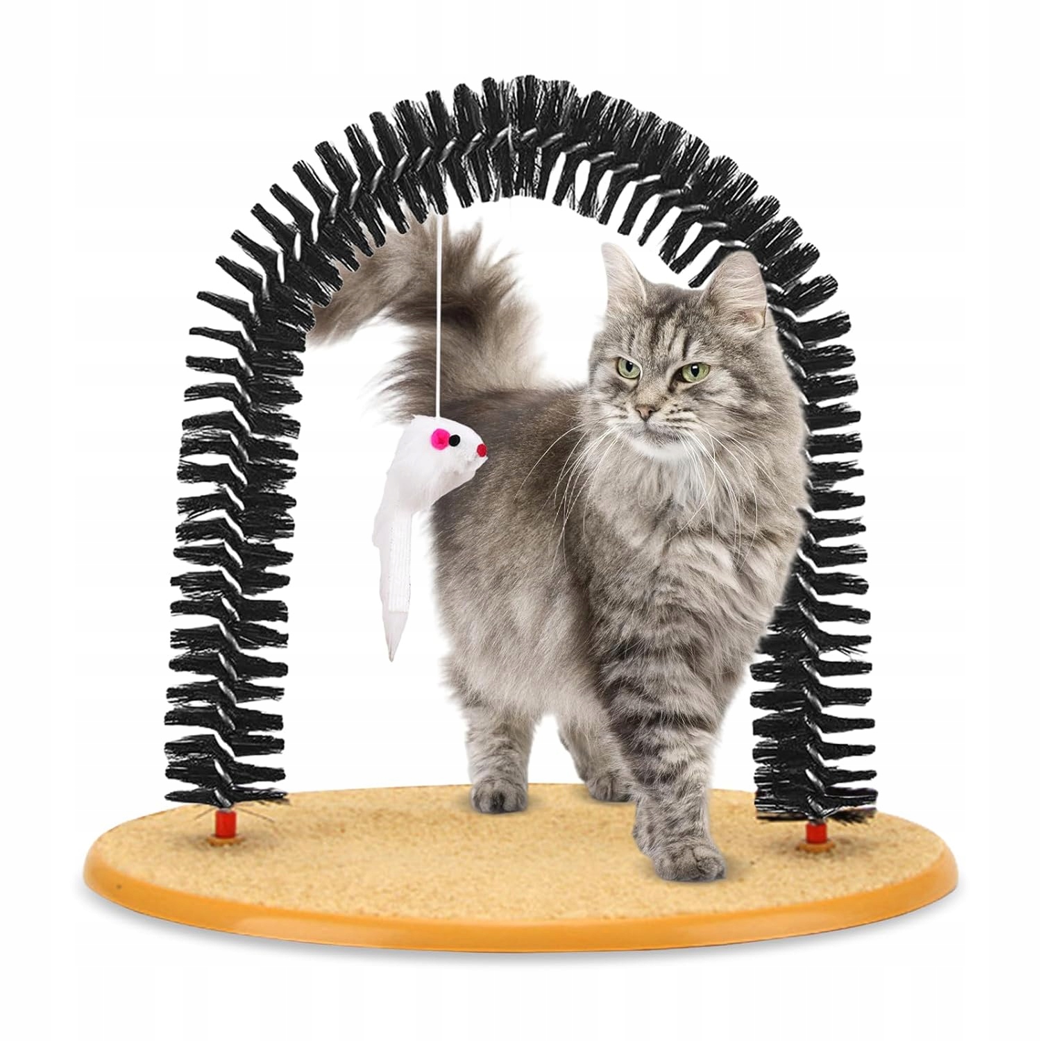 Kartáč pro kočky luk koťátko – masážní přístroj a škrabadlo 2v1