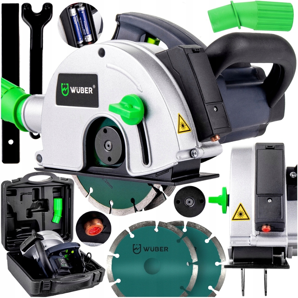 Silná Bruzdovačka na betonu Laser+ 2 Kotouče kufr 3100W adaptér na prach