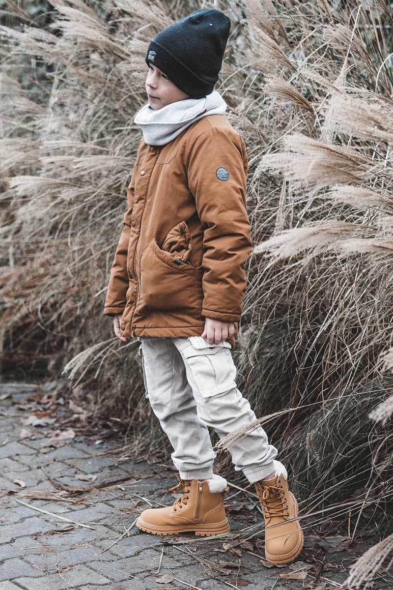 TRAPERY BOTKI NA SUWAK OCIEPLANE DZIECIĘCE EKO SKÓRZANE CAMEL 21 Kolor dodatkowy brązowy