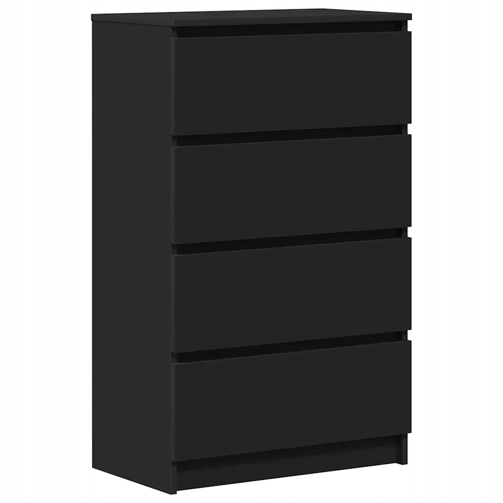 Minimalistická komoda černá se 4 zásuvkami 60x35x98,5 cm