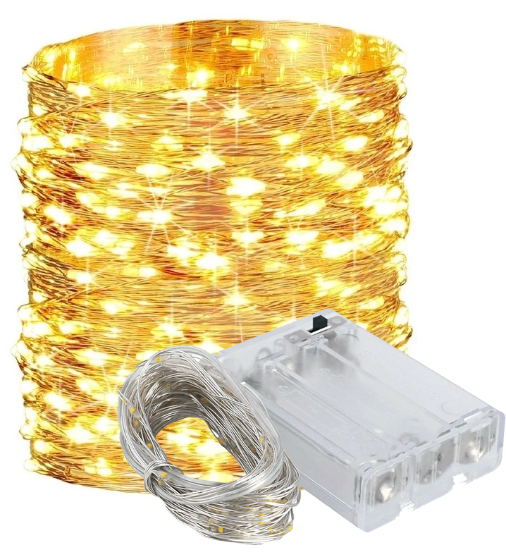 

Lampki Choinkowe Druciki 50 Led Ciepła Biel