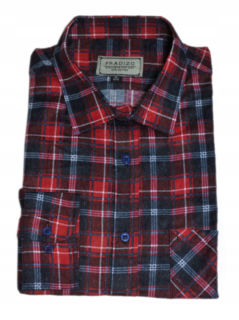 

48/49 Duża koszula flanelowa czerwona kratka Hit