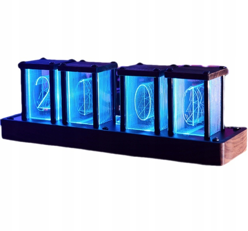 

Zegar Lampowy Retro Drewniany Led Świecący