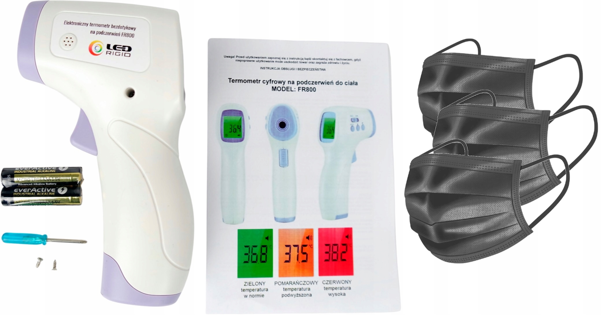 Precyzyjny Termometr Bezdotykowy Podczerwień Bonus