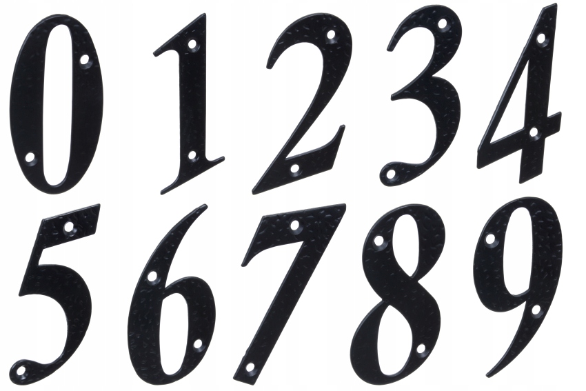Numer Cyfra Metalowa Na Dom Budynek Przykręcana Czarna Retro 10 cm '1'