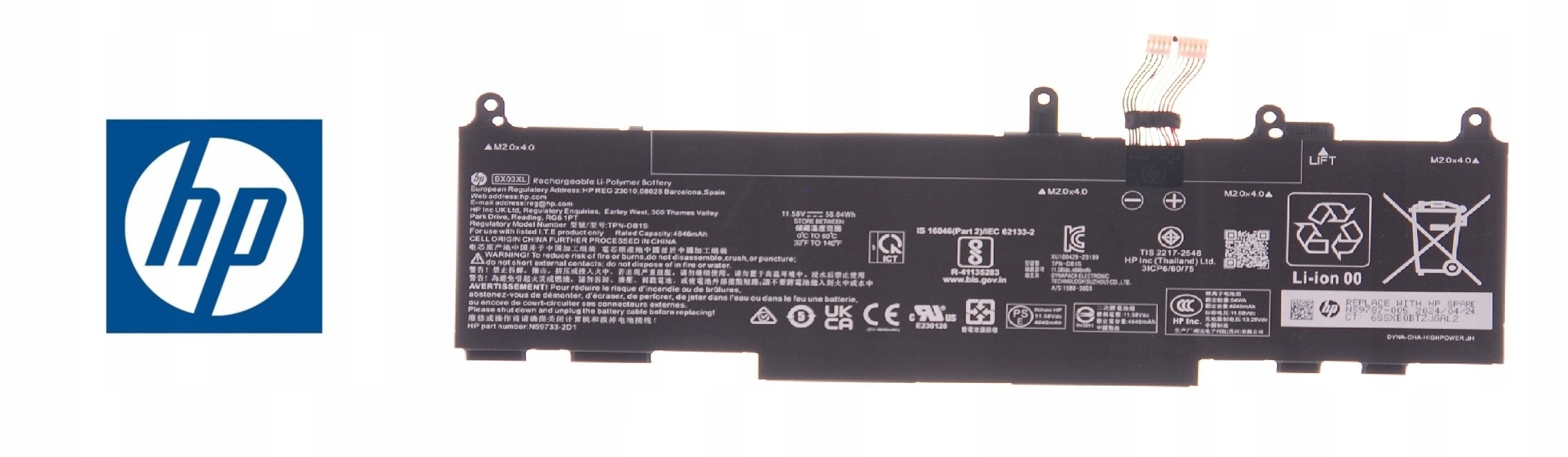 Originální baterie BX03XL N59787-005 Originál Hp Elitebook 830 845 G11