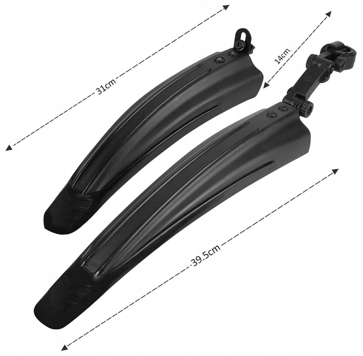 2x UNIWERSALNE BŁOTNIKI DO ROWERU ROWEROWE PLASTIKOWE 24-29" REGULOWANE Szerokość 75 mm