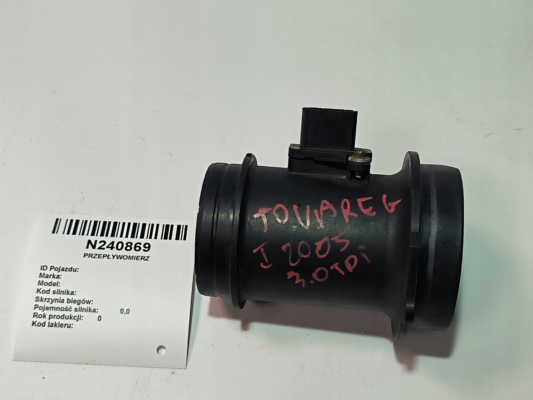 flow meter VOLKSWAGEN TOUAREG