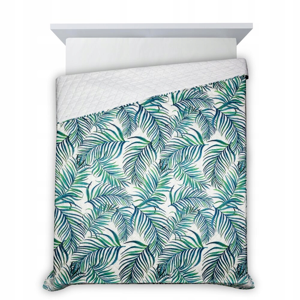 Dekorační přehoz Palms 200x220 bílý s palmovými listy