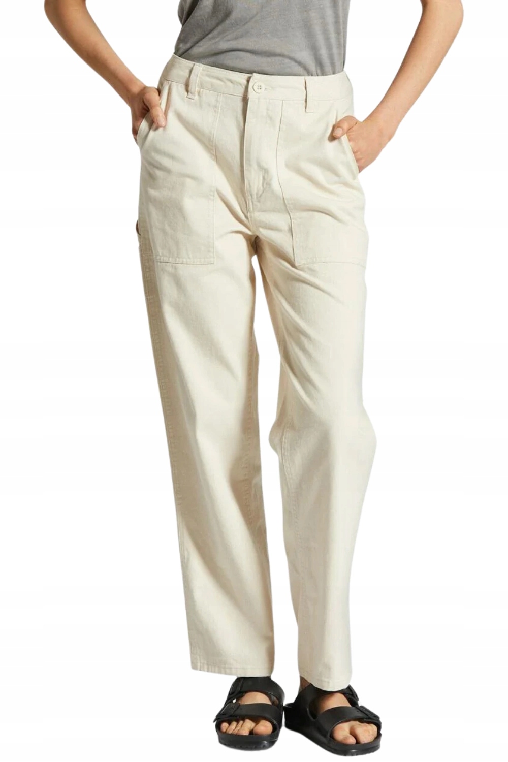 Dámské kalhoty Brixton Alameda ecru bavlněné s vysokým pasem vel. W26 L26