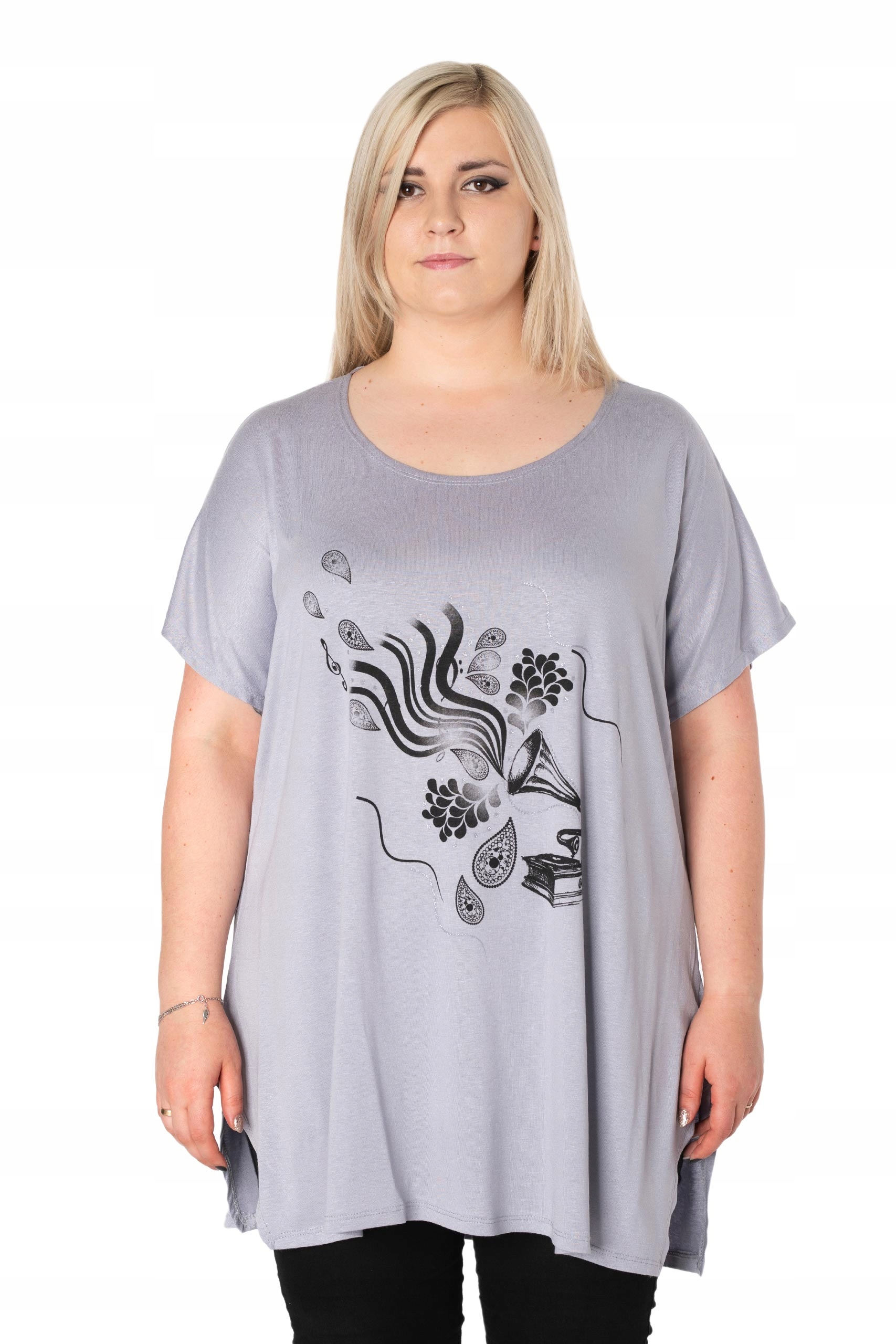 

Duża Długa Bluzka Damska Tunika Oversize 645-12
