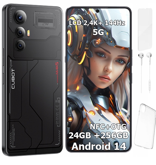 Smartfón Cubot Max 5 24/256GB Nfc Dual Sim 5G 4G 6,95" Otg Puzdro