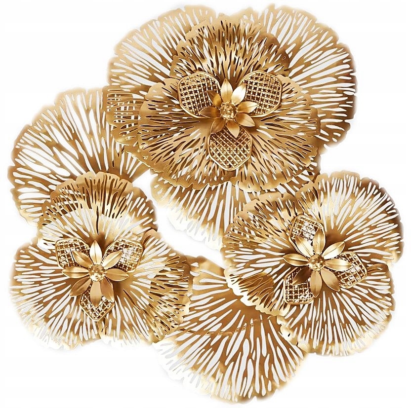 

Duża Metalowa Dekoracja Ozdoba Ścienna Ø50cm Złota