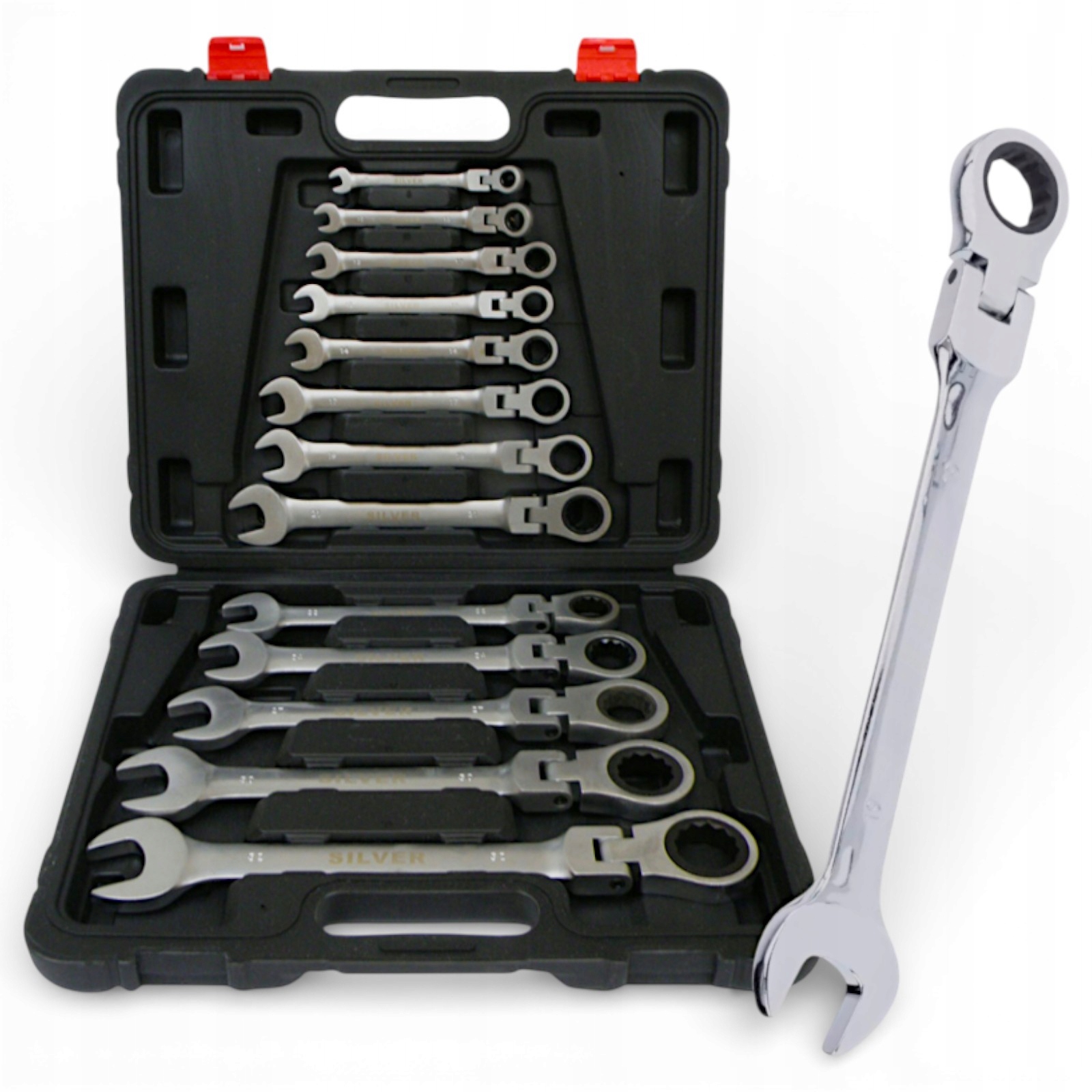 Sada Očkoplochých Kľúčov S Hrkálkou Lámané 8-32 mm Kpl. Plochých 13ks