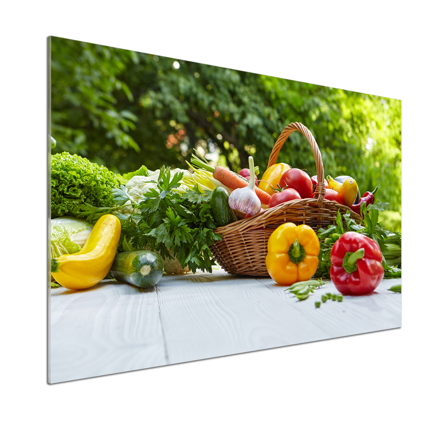 Dekorativní panel sklo Koš zeleniny 100 x 70 cm Lepidlo