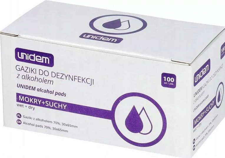 

Unidem Gaziki Do Dezynfekcji Mokry+suchy 100SZT