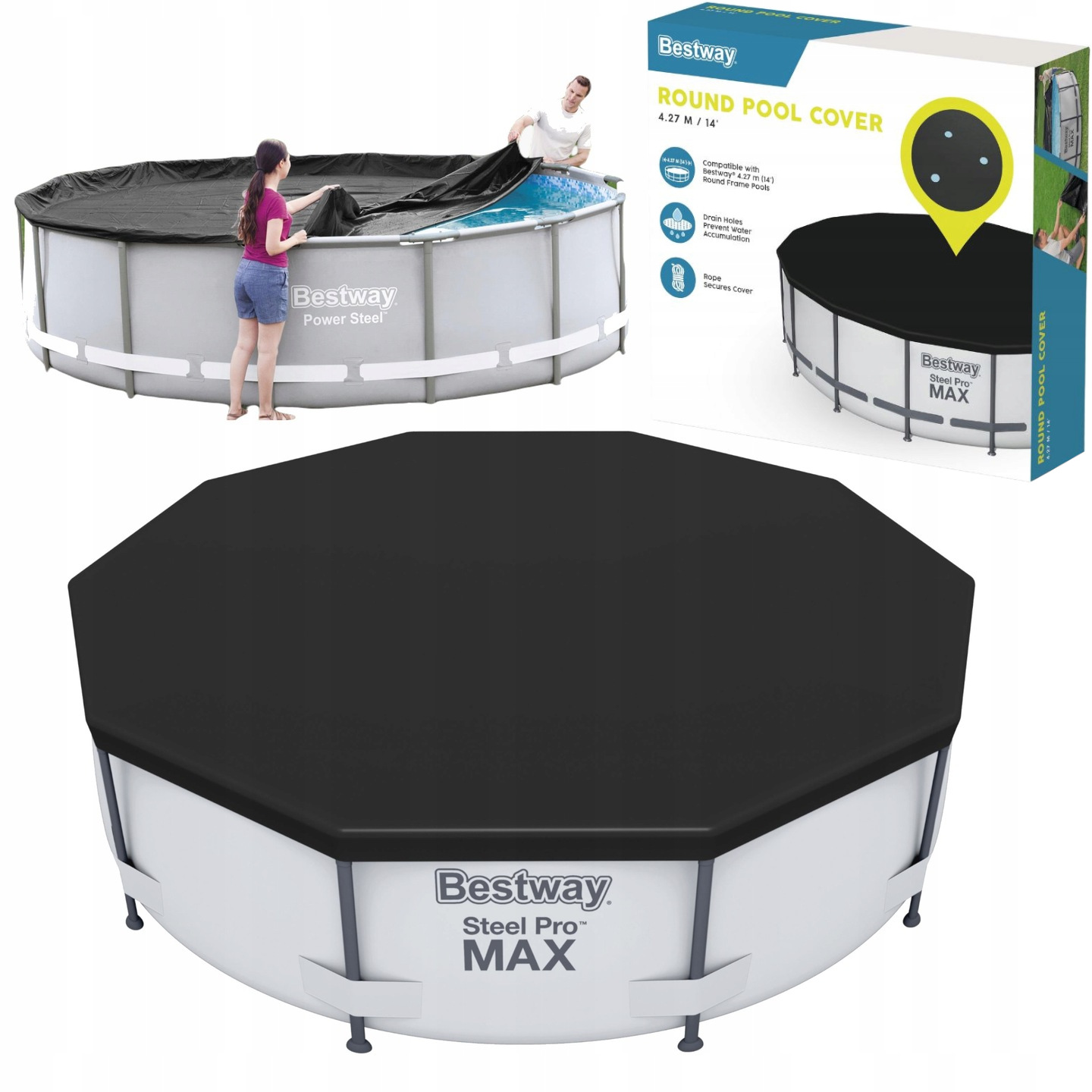 Pokrowiec Na Basen Pokrywa Basenu 427 CM Bestway Zadaszenie Plandeka Folia