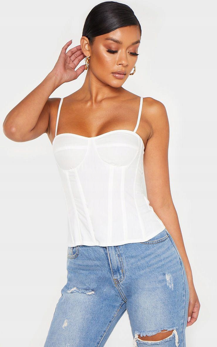 BIAŁY TOP GORSET PRETTYLITTLETHING 36 Płeć kobieta