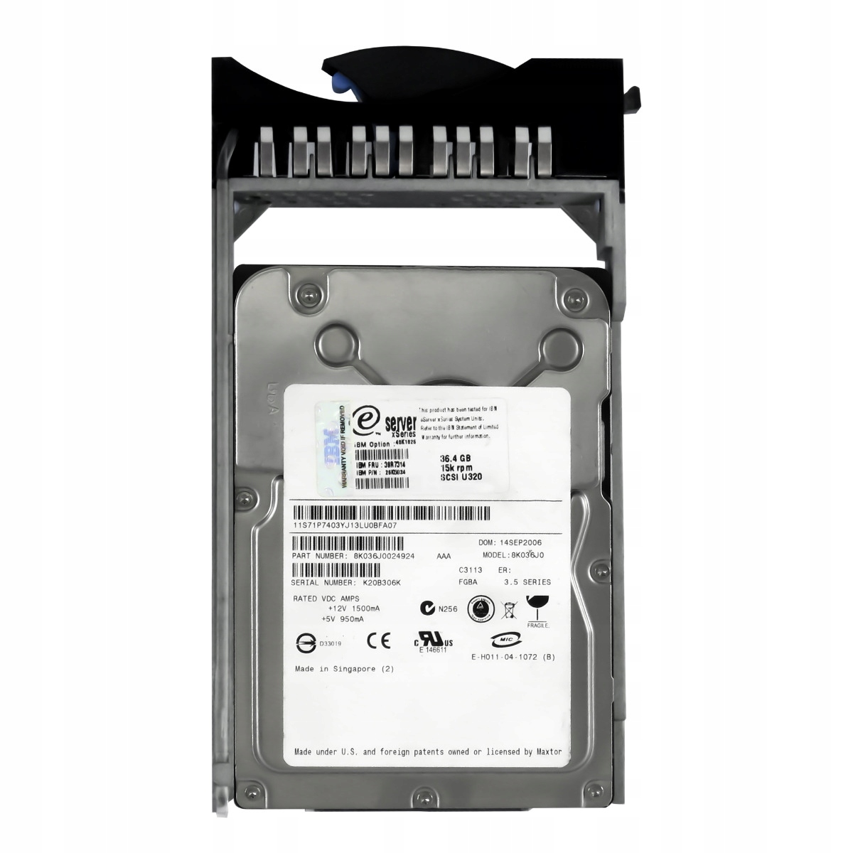 Ibm 39R7314 26K5024 36,4 Gb 15K 8MB Scsi U320 3,5'' 8K036J0