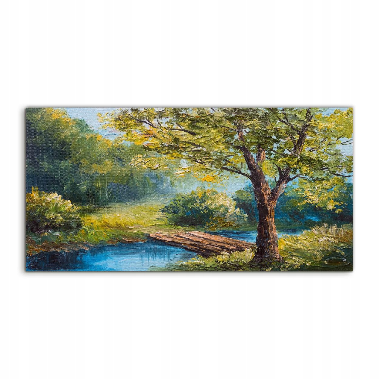 Akrylový obraz 120x60 Závesné jazero Les Most Leto