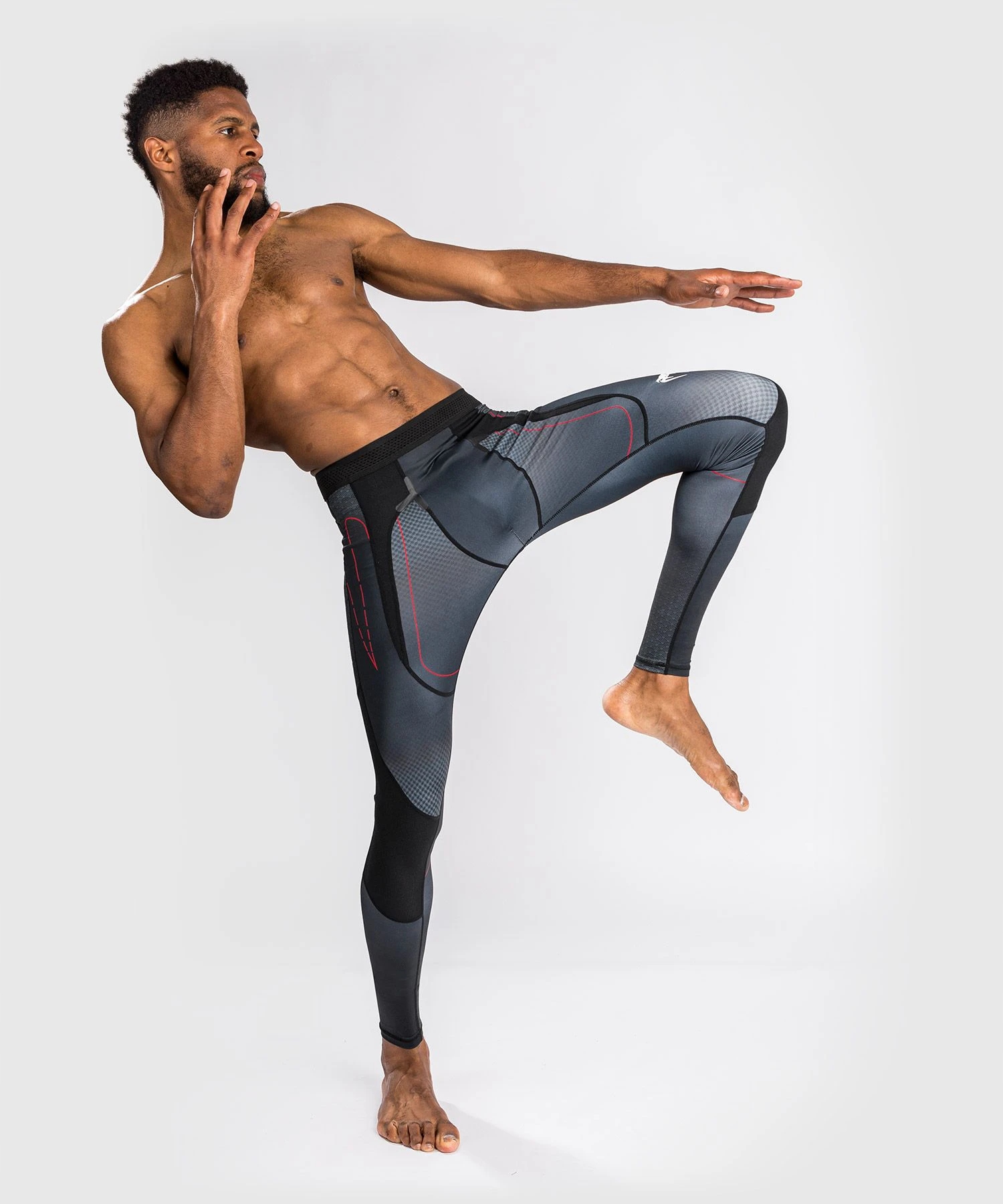 Legginsy Sportowe Męskie Venum Okinawa 3.0 Czarne/Czerwone r. XL