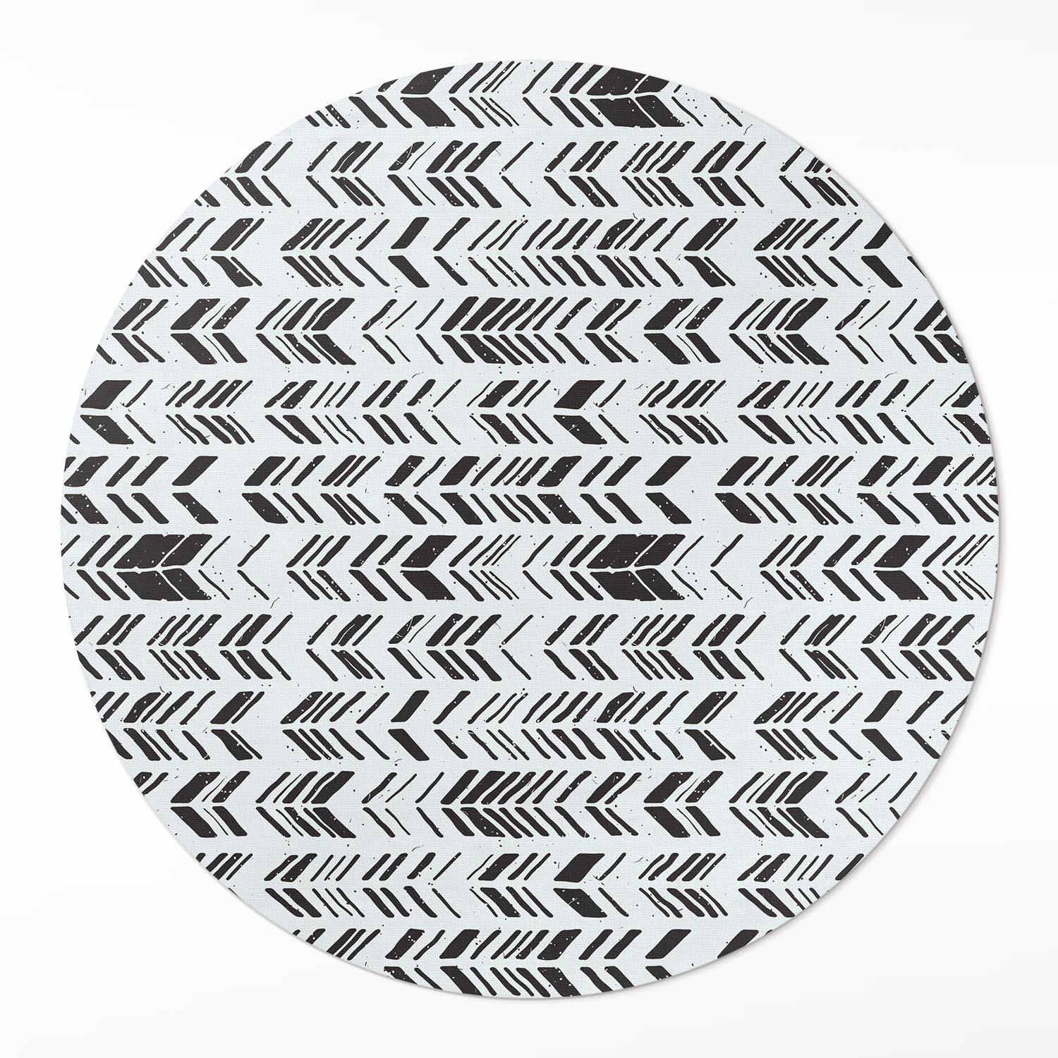 Okrúhly vinylový koberec Indický dizajn pera a šípky boho ⌀ 110 cm