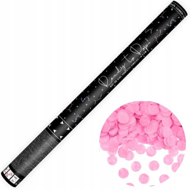 

Tuba strzelająca 60 cm konfetti Różowe kółka pink