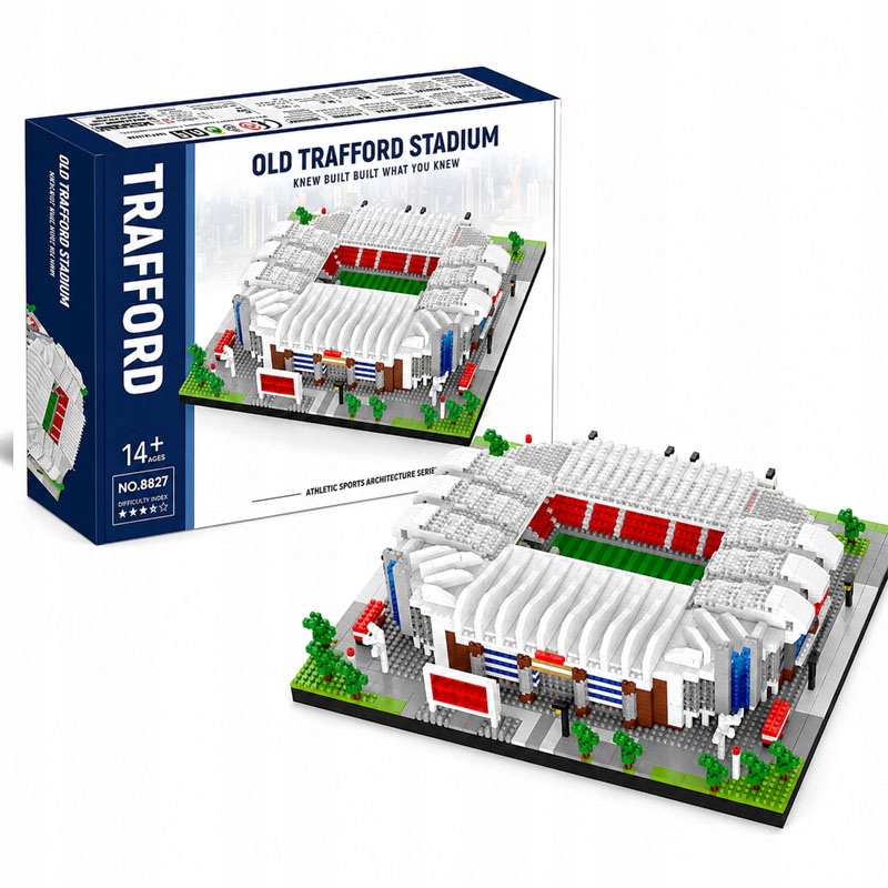 Stadion Piłkarski Old Trafford 3800+ Elem. Klocki Plastikowe Diy Dla Kibica
