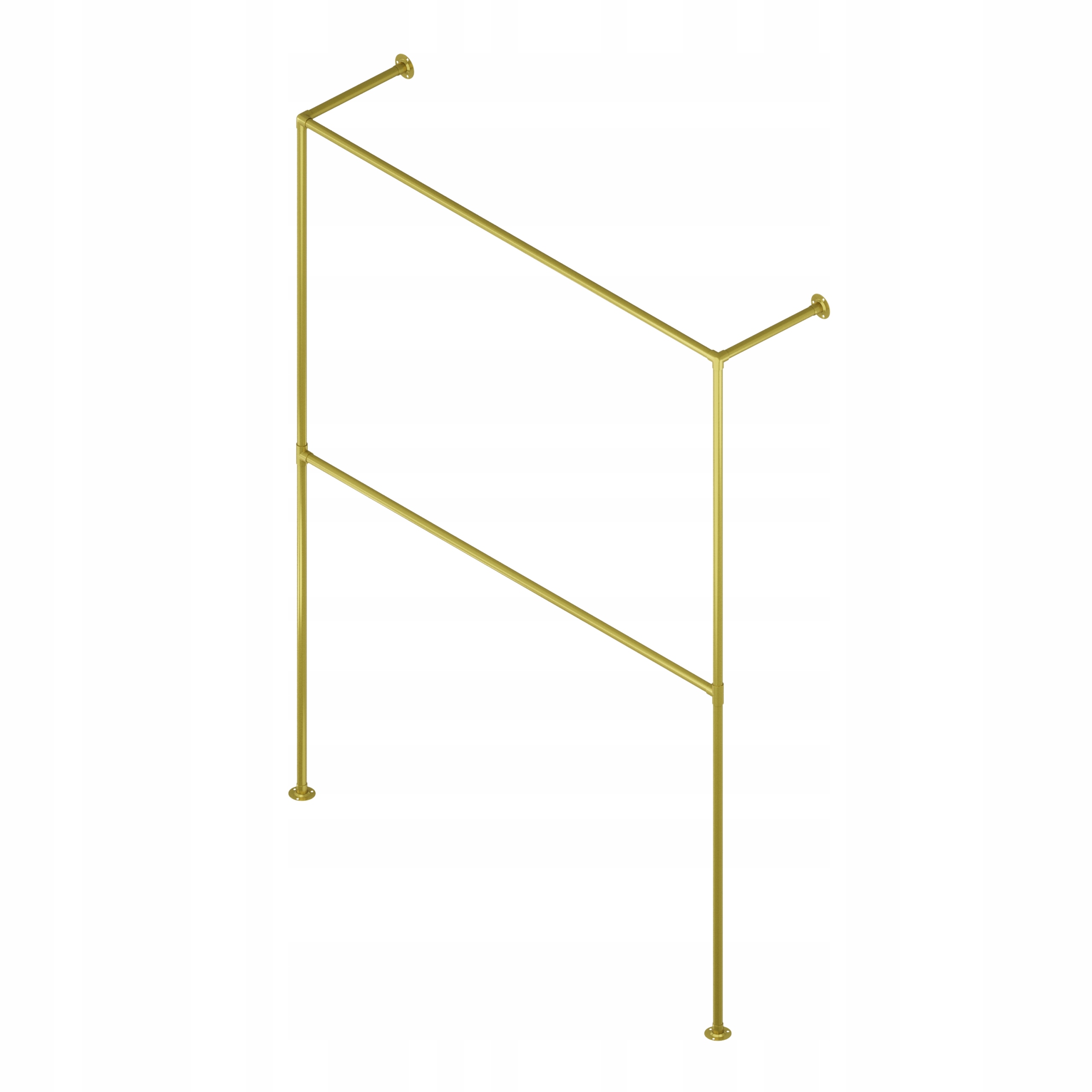 Tyč Na Oblečení Věšák Na Stěnu Loft 203x150cm fi 25mm Hotse Zlatá