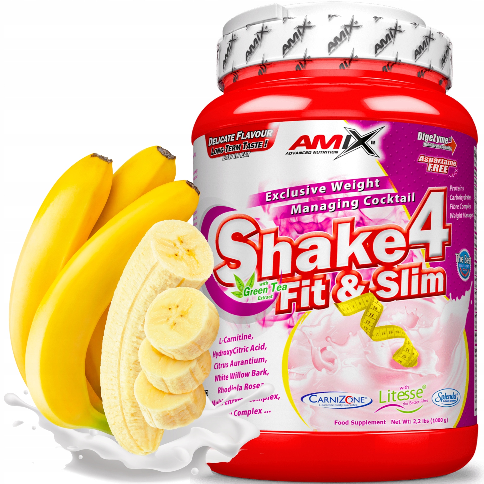 Náhradní jídlo Amix Shake 4 Banánový 1 kg